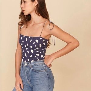 Blue & white Reformation top (6)